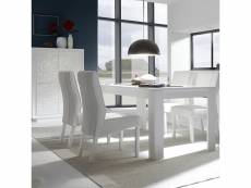 Table à manger blanc laqué mat design belladone