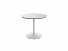 Table à manger design blanc ronde d90 cm calista