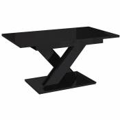 Table Goodyear 103, Noir brillant, 75x80x140cm, Allongement, Panneau de particules stratifié - Noir brillant