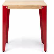 Table Salle a Manger Lunds 80x80x75cm Rouge-Naturel. Box Furniture Rouge