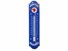 "thermometre en email pontiac service bleu 30cm deco