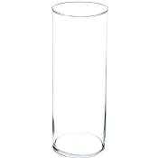 Vase cylindrique en verre - H 40 cm