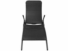 Vidaxl chaise longue pliante rotin synthétique noir