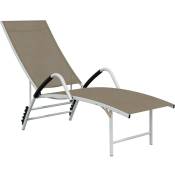 Vidaxl - Chaise longue Textilène et aluminium Taupe