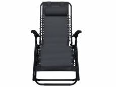 Vidaxl chaise pliable de terrasse noir textilène 47899
