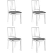 Vidaxl - Chaises à manger avec coussins lot de 4 blanc bois solide