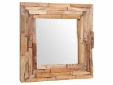 Vidaxl miroir décoratif teck 60 x 60 cm carré 244562