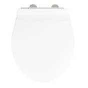 WENKO Abattant WC avec frein de chute -easy close- Orani Premium, fixation inox 'fix clip', Duroplastique, 38x44 cm, Blanc