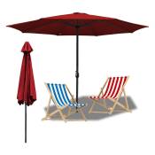 2.7m Parasol UV40+ Protection Solaire Inclinable Parasol de Jardin Parasol de Plage,Rouge - rouge - Hengda
