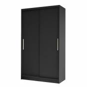 Armoire Atlanta 163, Noir, 200x100x58cm, Portes d'armoire: