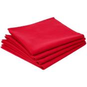 Atmosphera - Lot de 4 serviettes de table coton rouge