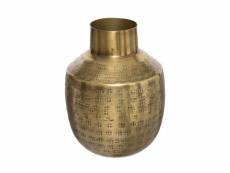 Atmosphera - vase en métal doré martelé h 14 cm