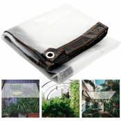 Bâche Transparente 200 × 300 cm, bâche imperméable, Housse De Protection Pour plantes, avec Oeillets
