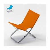 Beach And Garden Design Chaise de plage transat pliante fauteuil piscine acier Rodeo, Couleur: Orange