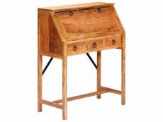 Bureau table meuble travail informatique 90 cm bois d'acacia massif helloshop26 0502104