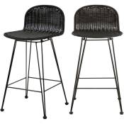 Chaise de bar mi-hauteur Jigani noire 63 cm (lot de 2) - Noir