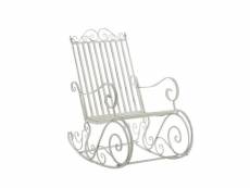 Chaise fauteuil à bascule rocking chair pour jardin en fer blanc vieilli mdj10104