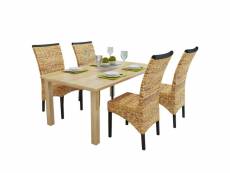 Chaises de salle à manger 4pcs bois solide de manguier