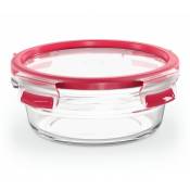 Clip&Close Boîte alimentaire en verre 0,6 l rouge, Empilable, Four jusqu'à 420°C, Hermétique, Froid jusqu'à -40°C, Compatible lave-vaisselle,