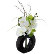 Composition florale artificielle d'orchidées avec vase céramique h 44 cm Atmosphera Noir