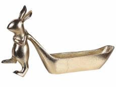 Coupelle décorative en forme de lapin doré progo 369474