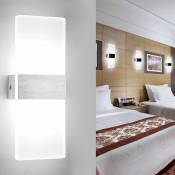 Einfeben - 6W Lampe murale led d'intérieur Lampe murale moderne en acrylique pour le salon, l'escalier et le couloir, blanc froid - blanc