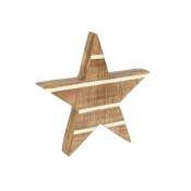 Étoile décorative en bois de mangue bois et crème