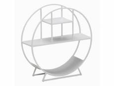 Finebuy étagère 60x62x20 cm métal moderne ronde | petite bibliothèque salon - capacité de charge maximale 20 kg | étagère décorative