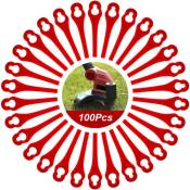 Galozzoit - Promotion 100pcs Lames en Plastique de Rechange pour Coupe Bordure Lame de Tondeuse à Gazon Lames pour Débroussailleuse sans Fil Lames de