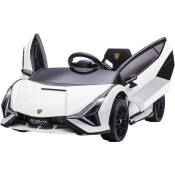 Homcom - Voiture électrique enfant de sport supercar 12 v - v. max. 5 Km/h effets sonores + lumineux blanc - Blanc