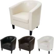 HW - Fauteuil Newport T379, fauteuil de salon / club, similicuir - blanc