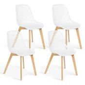Idmarket - Lot de 4 chaises mandy blanches pour salle à manger - Blanc