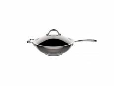 Lagostina - poêle wok inox 30cm avec couvercle 11116042030 - accademia lagofusion 11116042030