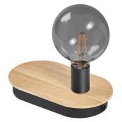 Lampe de table en bois noir,26cm