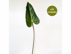 Lot de 24 feuilles artificielles d'anthurium pour la décoration 89 cm en caoutchouc