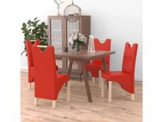 Lot de chaises de salle à manger 4 pcs rouge similicuir - rouge - 51 x 42 x 95 cm