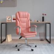 Maisonchic - Chaise de bureau inclinable Fauteuil de bureau Rose Similicuir 69033