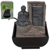 Mini-Fontaine d'intérieur grise Bouddha en Polyrésine 16 cm