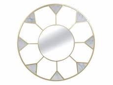 Miroir rond gatsby (d95cm) en métal doré et verre