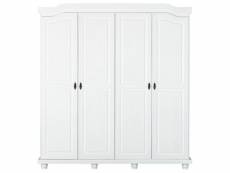 Neder - armoire 4 portes bois massif blanc