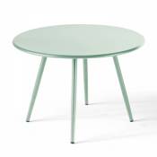 Oviala - Table basse de jardin ronde en métal vert