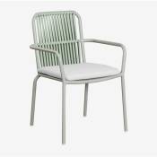 Pack de 4 chaises de jardin empilables avec accoudoirs en aluminium Alberta Sklum Vert Kaki - Vert Kaki