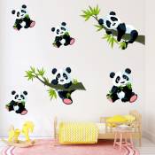 Panda et Bambou Stickers Muraux Animaux Stickers Muraux Enfants Chambre Salle De Jeux Bébé Pépinière Décoration Murale