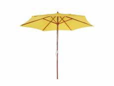 Parasol florida, parasol de jardin parasol de marché, ø 3m polyester/bois ~ jaune