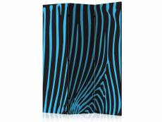 Paravent - zebra pattern (turquoise) [room dividers]
