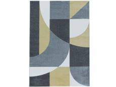 Picasso - tapis géométrique - jaune & gris 160 x