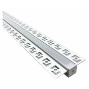 Profilé Aluminium encastrable pour Ruban LED Couvercle Blanc - Blanc