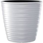 Prosperplast - Pot de fleurs avec pot intérieur 44L, ovale, Blanc, 383x383x579 mm - Blanc