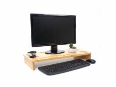 Rehaussement d'écran hwc-e85, support d'écran, rehausse pour bureau, présentoir d'écran, bambou 9x65x31cm