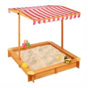Relaxdays - Bac à sable avec toit réglable, HxLxP: